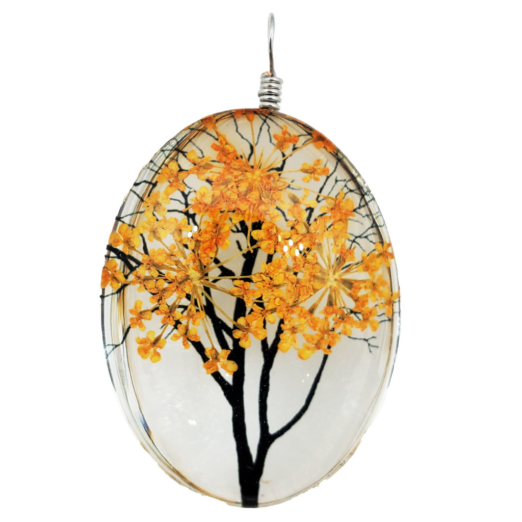 Large Dried Flower Tree Pendant
