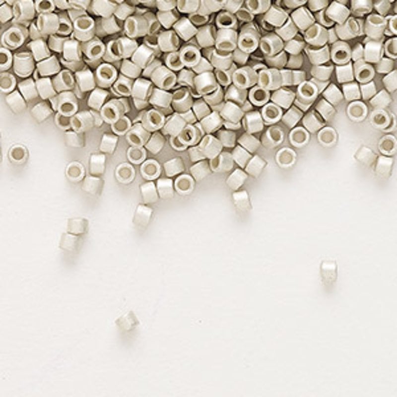 Miyuki Delica #11 Opaque Semi-Matte Galvanized Silver Db1151 7.5 gram vial