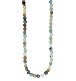 Faceted Star Cut Amazonite 16" Strand