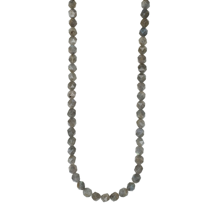 Faceted Star Cut Labradorite 16" Strand