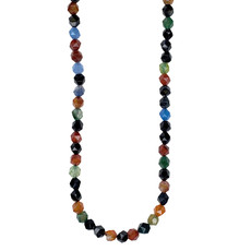 Faceted Star Cut Rainbow Agate 16" Strand