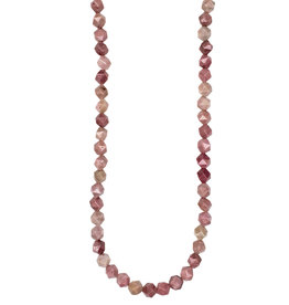Bead World Faceted Star Cut Pink Rhodonite 16" Strand