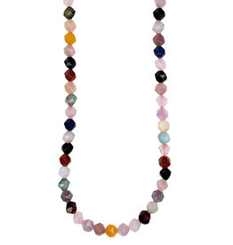 Bead World Faceted Star Cut Mixed Stone 16" Strand