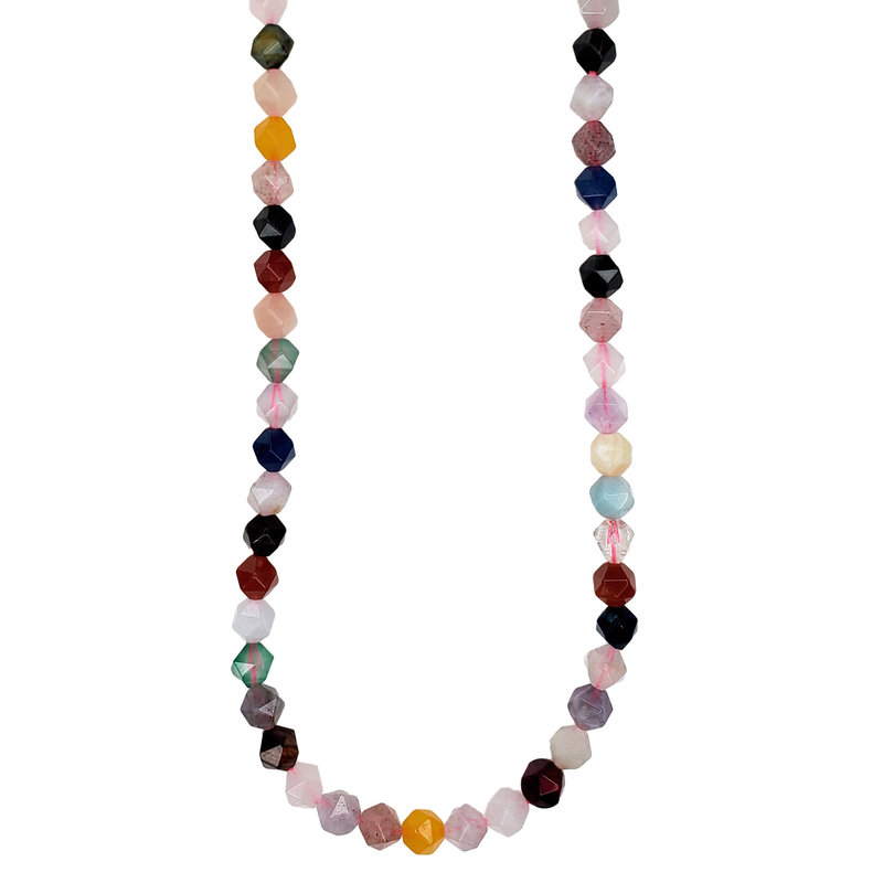 Bead World Faceted Star Cut Mixed Stone 16" Strand