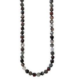 Bead World Faceted Star Cut African Bloodstone 16" Strand