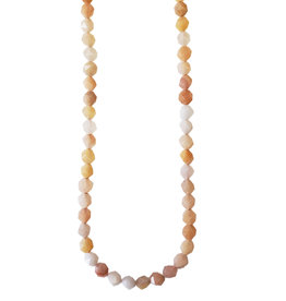 Faceted Star Cut Sunstone 16" Strand