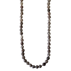 Faceted Star Cut Grey Sesame Jasper 16" Strand