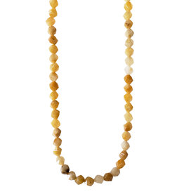 Faceted Star Cut Yellow Carnelian 16" Strand