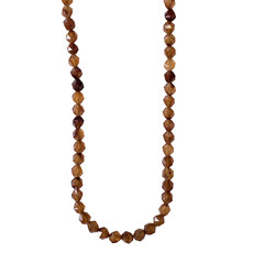 Faceted Star Cut Brown Agate 16" Strand