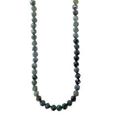 Faceted Star Cut Ocean Grass Agate 16" Strand