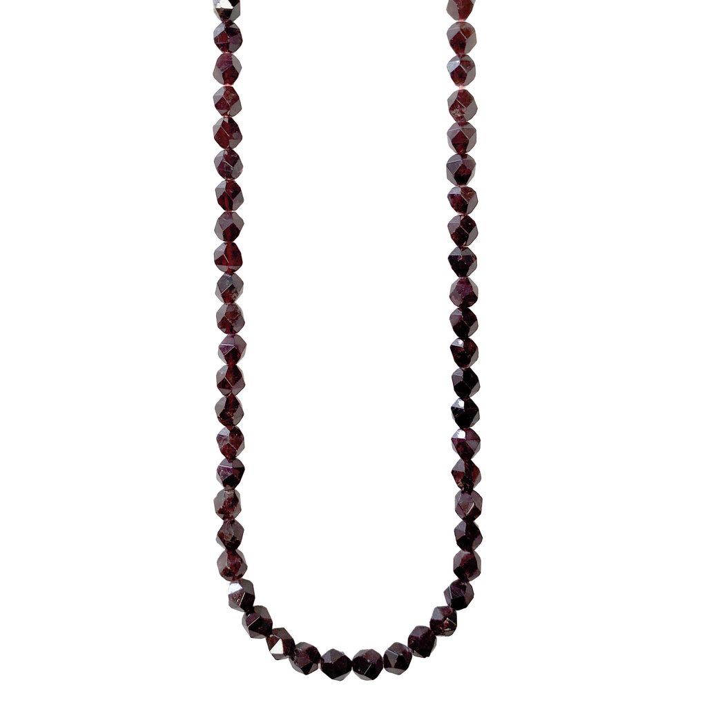 Faceted Star Cut Garnet 16" Strand