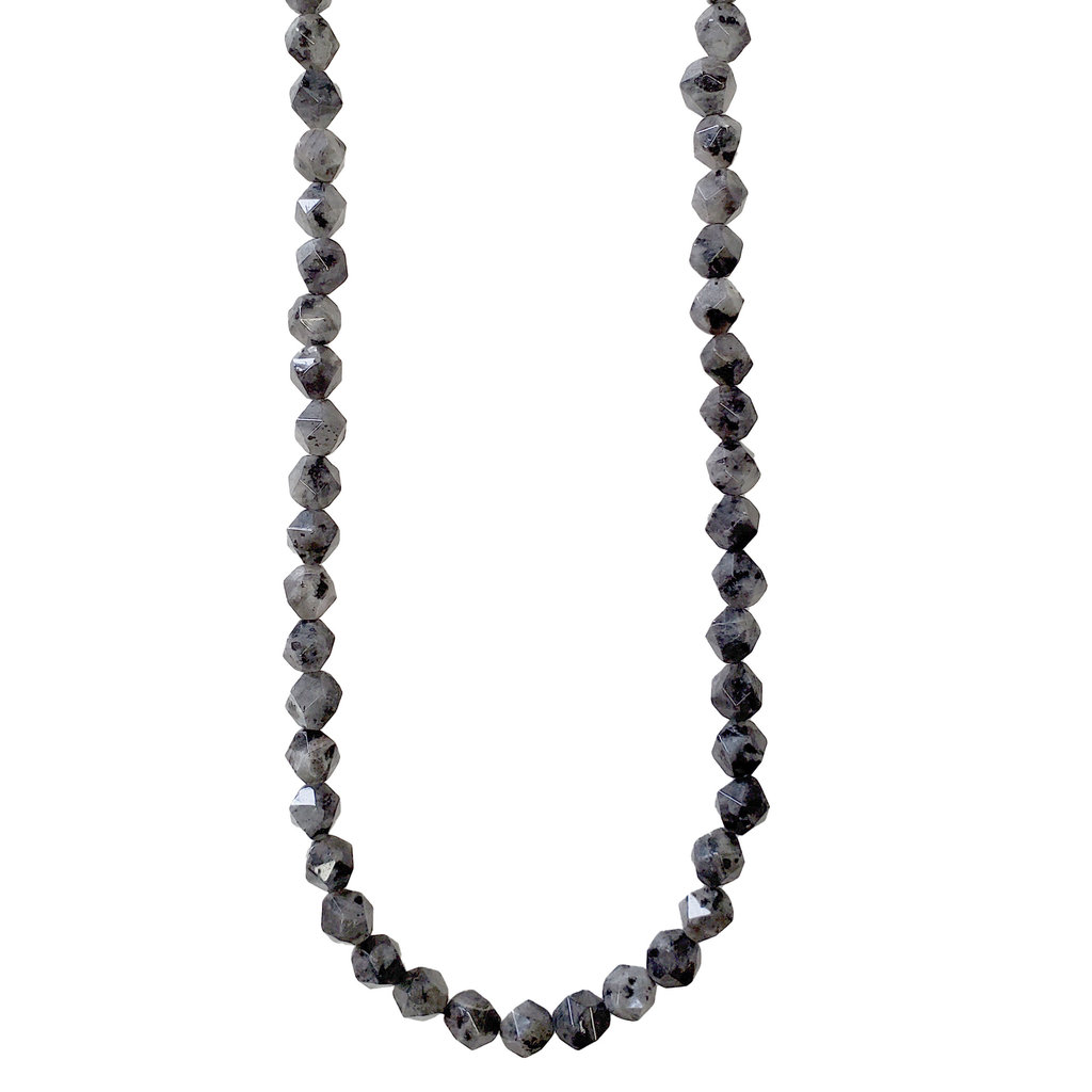 Faceted Star Cut Grey Labradorite 16" Strand