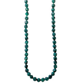 Faceted Star Cut Malachite 16" Strand