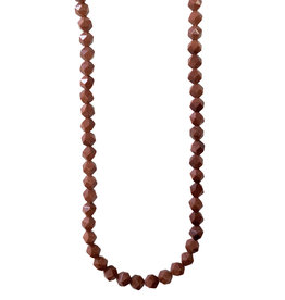 Faceted Star Cut Goldstone 16" Strand