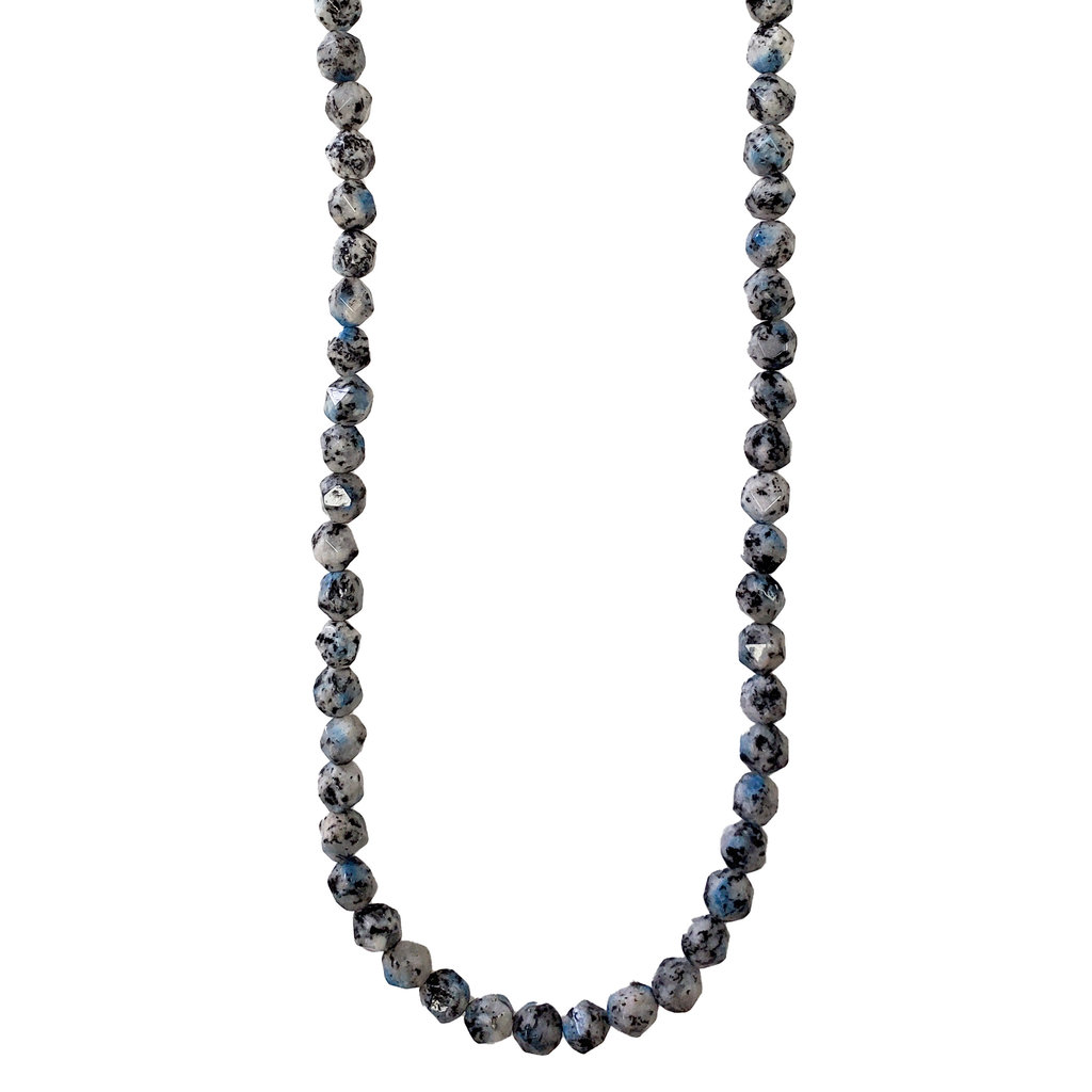 Faceted Star Cut Raindrop Azurite 16" Strand