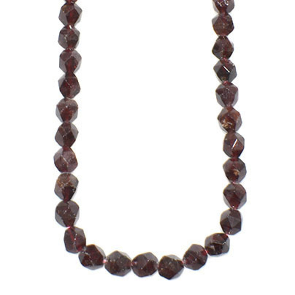 Faceted Star Cut Garnet 16" Strand