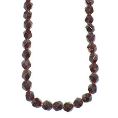 Faceted Star Cut Garnet 16" Strand