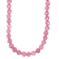 Faceted Star Cut Madagascar Rose Quartz 16" Strand