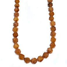 Faceted Star Cut Brown Agate 16" Strand