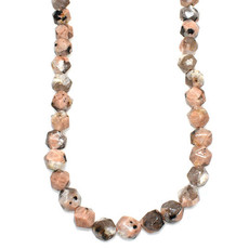 Faceted Star Cut Pink Sesame Jasper16" Strand