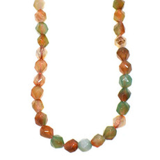 Faceted Star Cut Light Mixed Agate 16" Strand