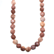 Faceted Star Cut Pink Lace Jasper 16" Strand