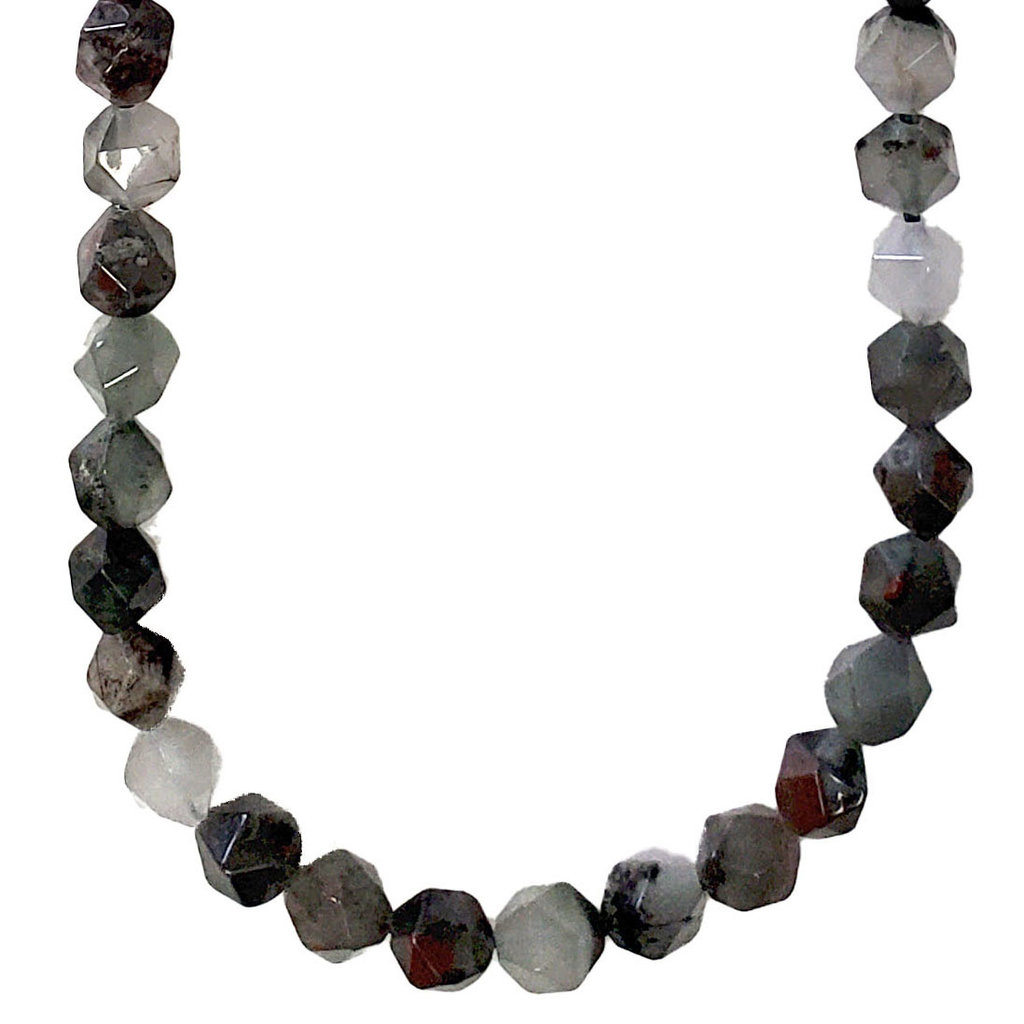 Bead World Faceted Star Cut African Bloodstone 16" Strand