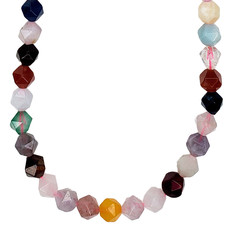 Bead World Faceted Star Cut Mixed Stone 16" Strand