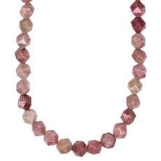 Bead World Faceted Star Cut Pink Rhodonite 16" Strand