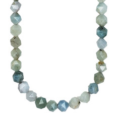 Bead World Faceted Star Cut Mixed Aquamarine 16" Strand