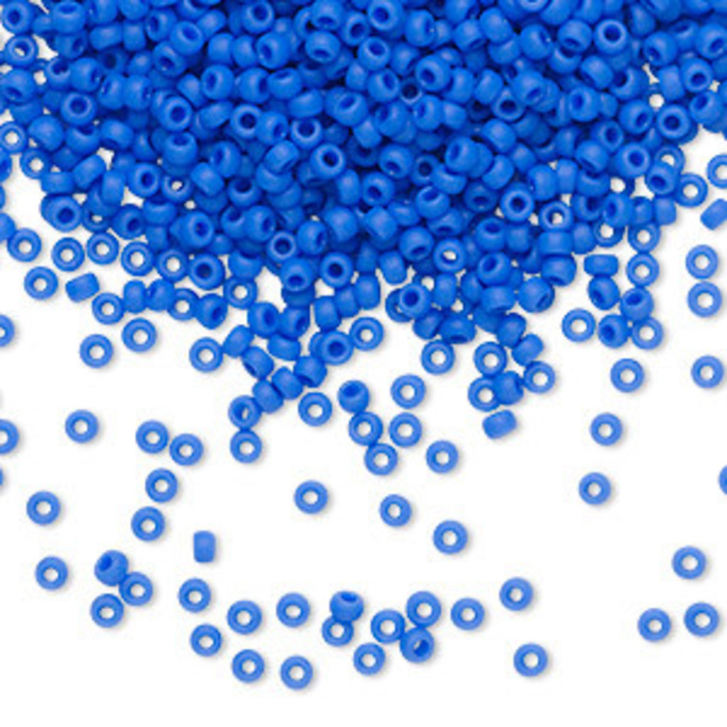 Miyuki #11 Rocaille Seed Bead Opaque Matte Cyan Blue 25 Grams