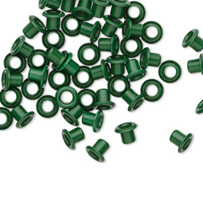 Green Brass Eyelets 5x4mm 50pcs