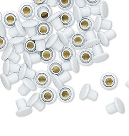 White Brass and Acrylic Rivet 5.5x5mm 50pcs