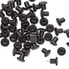 Black Acrylic and Brass Rivet 5.5x5mm 50pcs