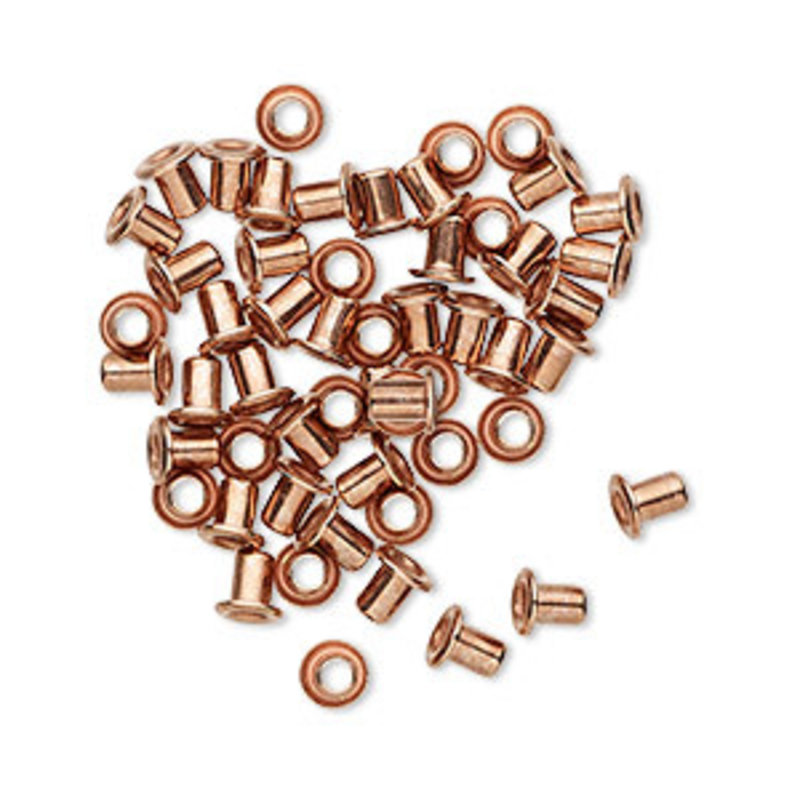 Copper Plated Brass Eyelets 3.5mm 50pcs