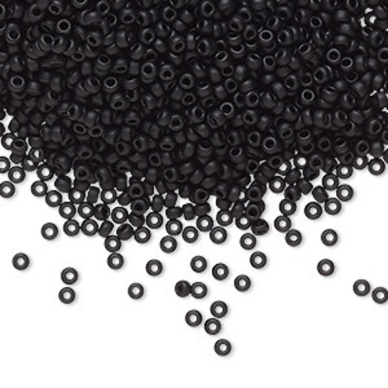Miyuki #11 Rocaille Seed Bead Opaque Matte Black 25gms