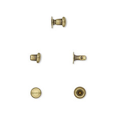 Antique Brass-Plated Brass Post and Head 5x4.5mm 10prs.