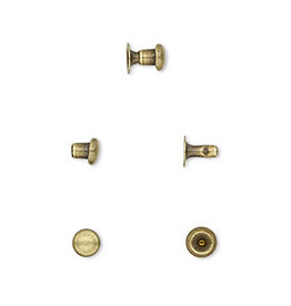 Antique Brass-Plated Brass Post and Head 5x4.5mm 10prs.