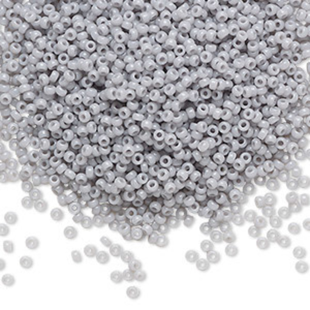 Miyuki #15 Rocaille Seed Bead Opaque Ghost Grey 35 Grams