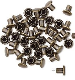 Brass Antiqued Rivet 5.5x5mm 50pcs