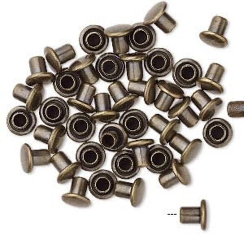 Brass Antiqued Rivet 5.5x5mm 50pcs