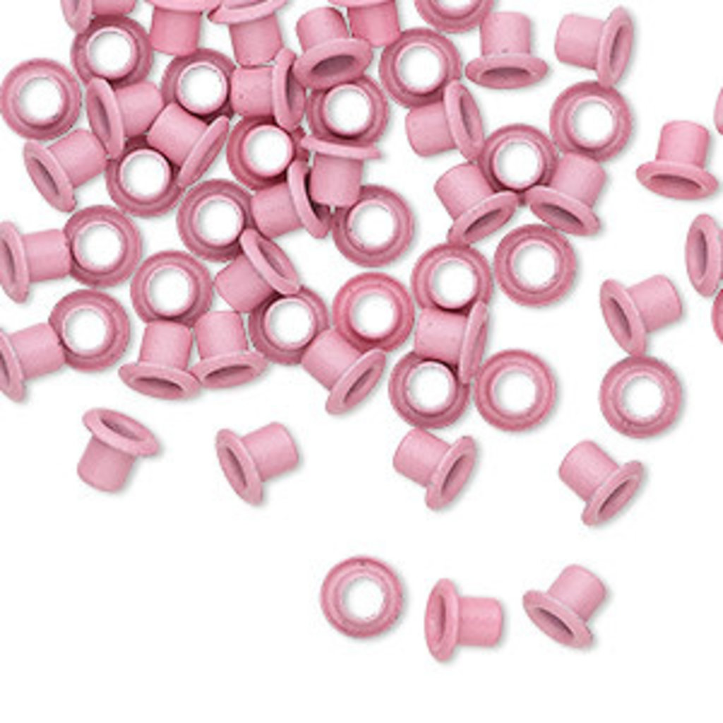 Pink Brass Eyelets 5x4mm 50pcs