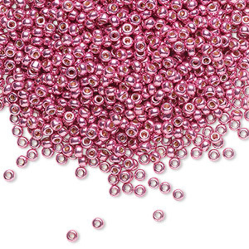 Miyuki #11 Rocaille Seed Bead Opaque Galvanized Hot Pink 25gms