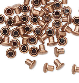 Copper-Plated Brass Rivet 5.5x5mm 50pcs