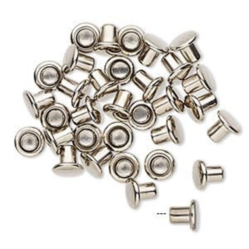 Nickel-Plated Brass Rivet 5.5x5mm 50pcs