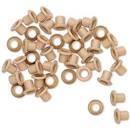 Beige Acrylic and Brass Eyelet 5x4mm 50pcs