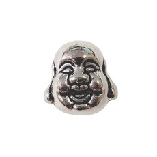 Laughing Buddha Head Charm 10mm 3pcs.