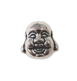 Laughing Buddha Head Charm 10mm 3pcs.