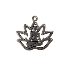 Yoga Lotus Charm 10x15mm 3pcs.