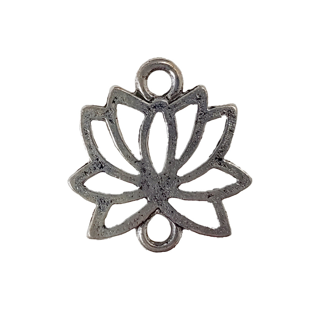 Large Blooming Lotus Charm 17x14mm 3pcs.